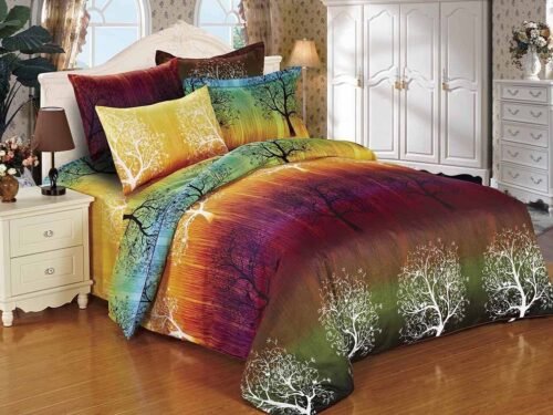 Rainbow Tree Duvet Cover Set: Duvet Cover and Matching Pillow Shams
